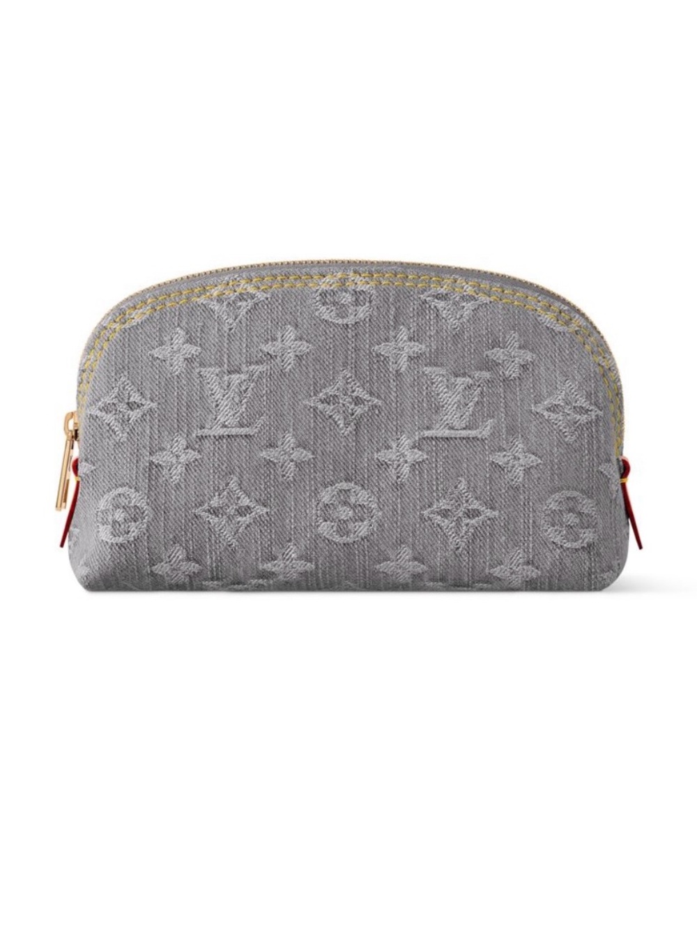 NEW Louis Vuitton Gray Denim Cosmetic Pouch PM